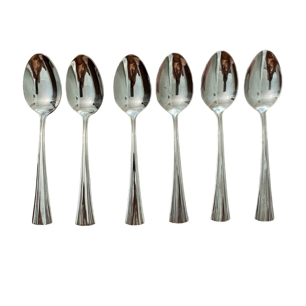 Reed & Barton Brookshire Stainless Steel Oval Place Spoons 7" Lot of 6